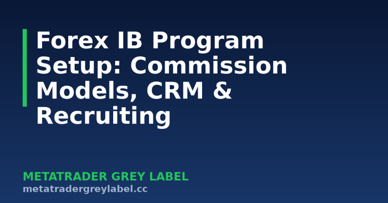 Forex IB Program Setup: Commission Models, CRM & Recruiting - MetaTrader grey label guide